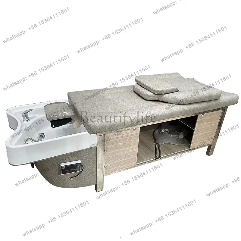 Thai stainless steel head channel hair salon horizontal circulation lying flat constant temperature ear bed