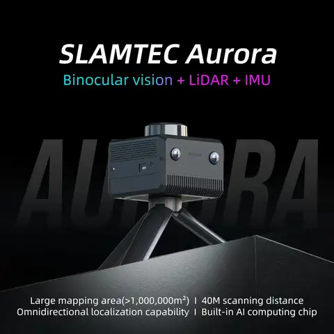 Slamtec 오로라 LiDAR IMU 쌍안 비전 통합 포지셔닝 매핑 인식 3D 센서, 최대 범위 40m, AI 딥 러닝