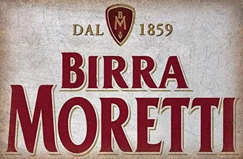 Birra Moretti Italian Beer Vintage Tin Sign Metal Sign Tin Sign Metal Sign 8X12 Inches