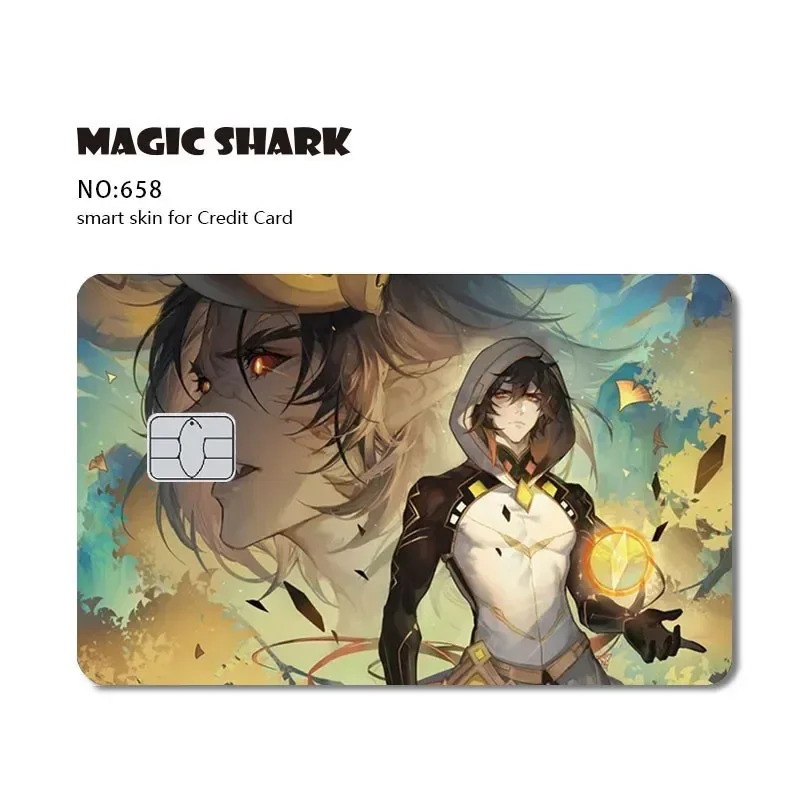 Magic Shark Anime Cartoon Game Save Money Pig Case Cover Film Skin Sticker for Small Chip Credit Card Bus Card