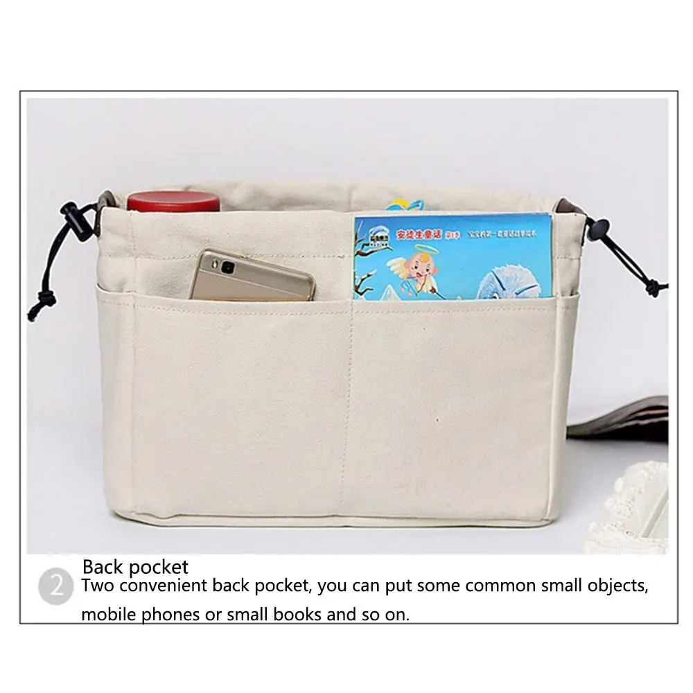 Easy To Use Canvas Sundry Storage Basket Large Small Sturdy Cosmetic Bag Portable Adjustable Makeup Tote Pouch Desktop