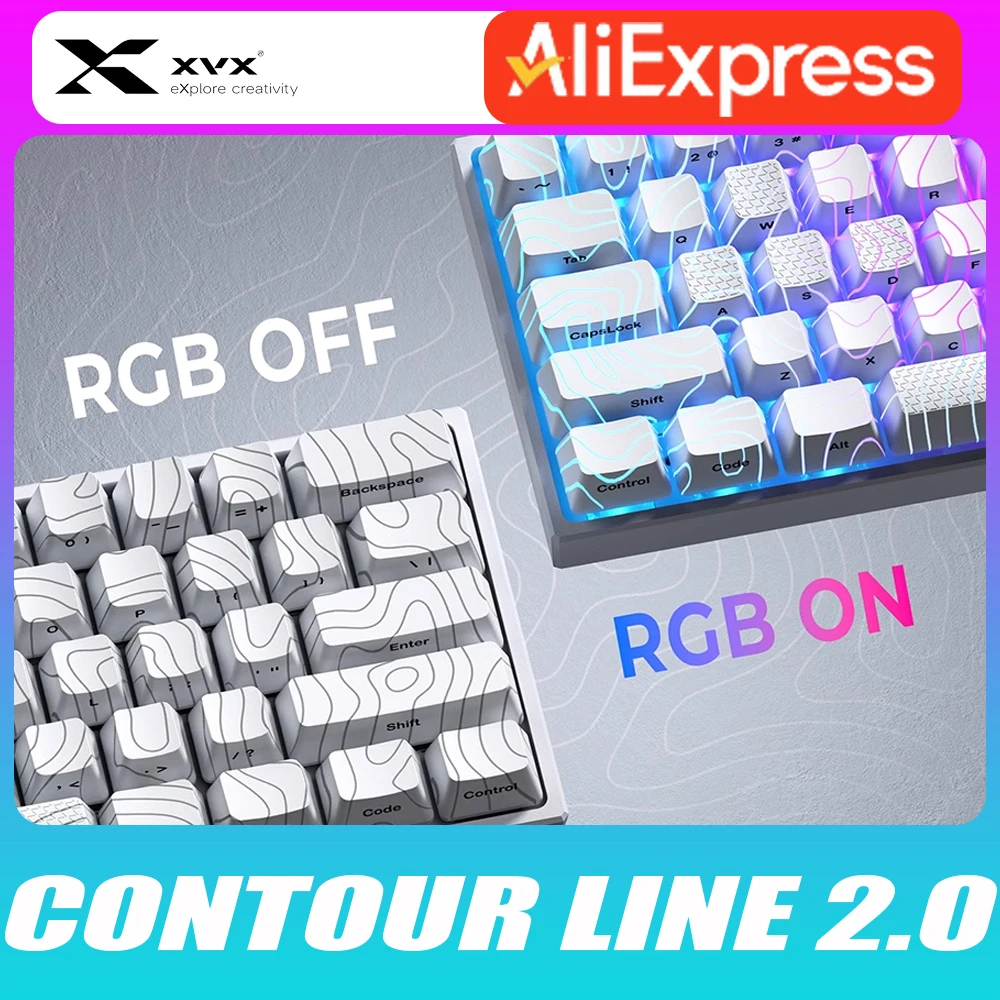 Xvx Contour Line 2.0 Keycap Transparent Side Carving Imd Customized Mechanical Keyboard Keycap 3d Matte Hot-Swap Wooting Pc Game