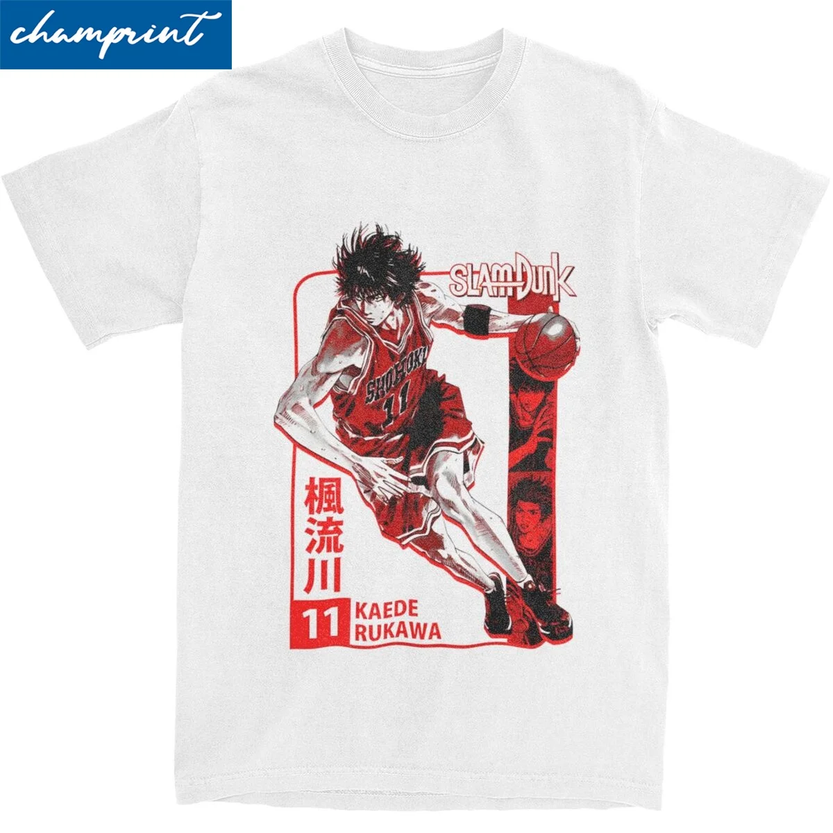 Hip Hop Rukawa Slam Dunk T-Shirt Men O-neck Short Sleeve Clothes Cotton Summer Top Tee