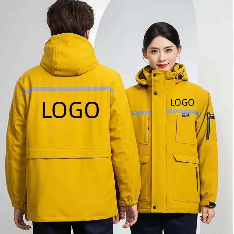 Outdoor Winter Thicken Workwear Men Coat Print Logo Workshop Mechanical Suit Painter Factory Prevent Static Electricity Jacket