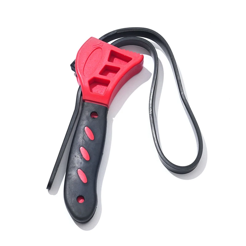 2PCS 6In 8In Belt Wrench Oil Filter Puller Strap Spannerchain Oil Filter Cartridge Disassembly Tool Oil Filter Wrench