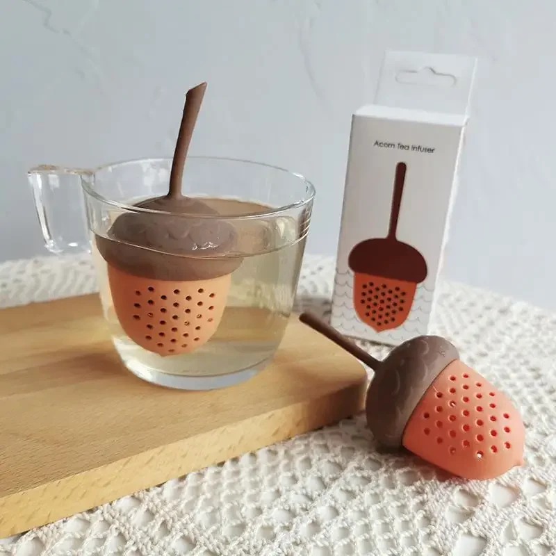 Silicone Kitchen Accessories Tea Bag Strainer Herbal Filter Acorn Shape Tea Infuser Gadgets Spice Diffuser