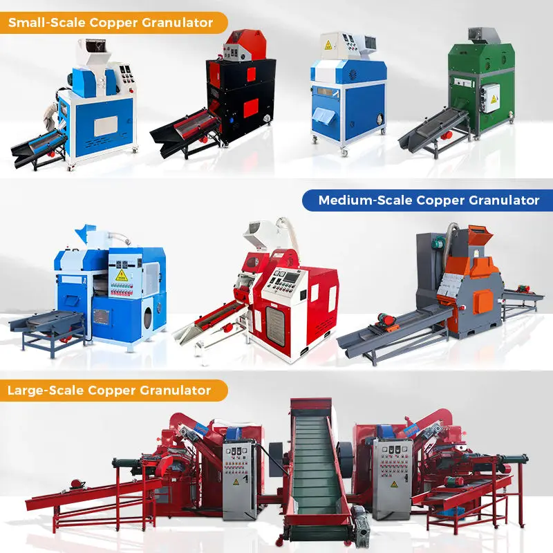 Portable Scrap Wire Granulator CE Approved Small Copper Wire Recycling Machine Copper Granule Production Device
