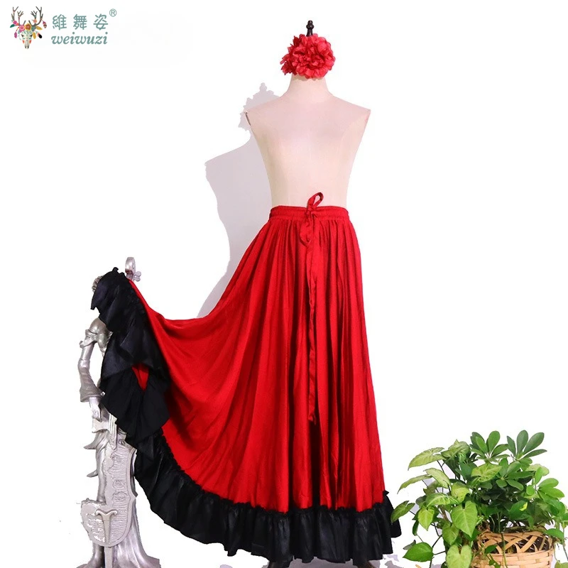 Saias de dança de flamenco roupas de prática high end sexy 720 graus saia de balanço palco desempenho traje roupas de dança moderna