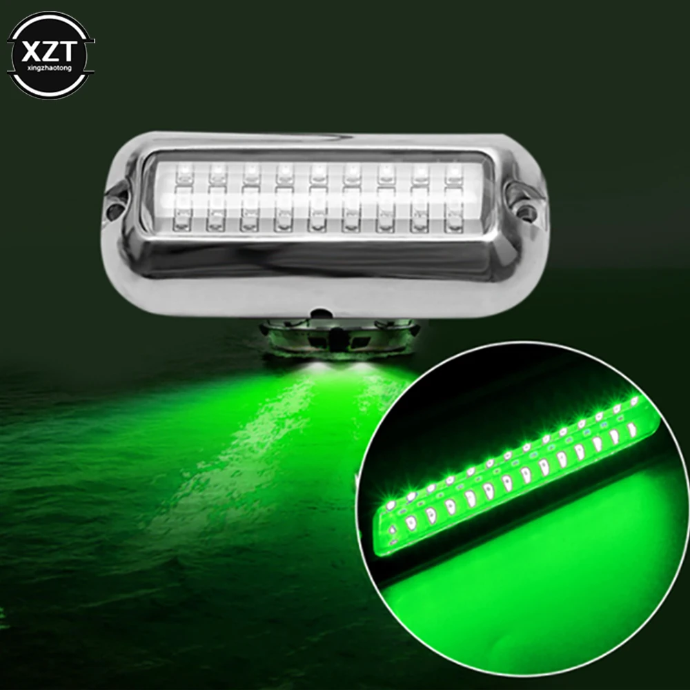 50W 27 LEDs Navigation Bulb Boat Transom Light Stainless Steel Waterproof Stern Anchor Light Marine Boat Underwater Pontoon Lamp