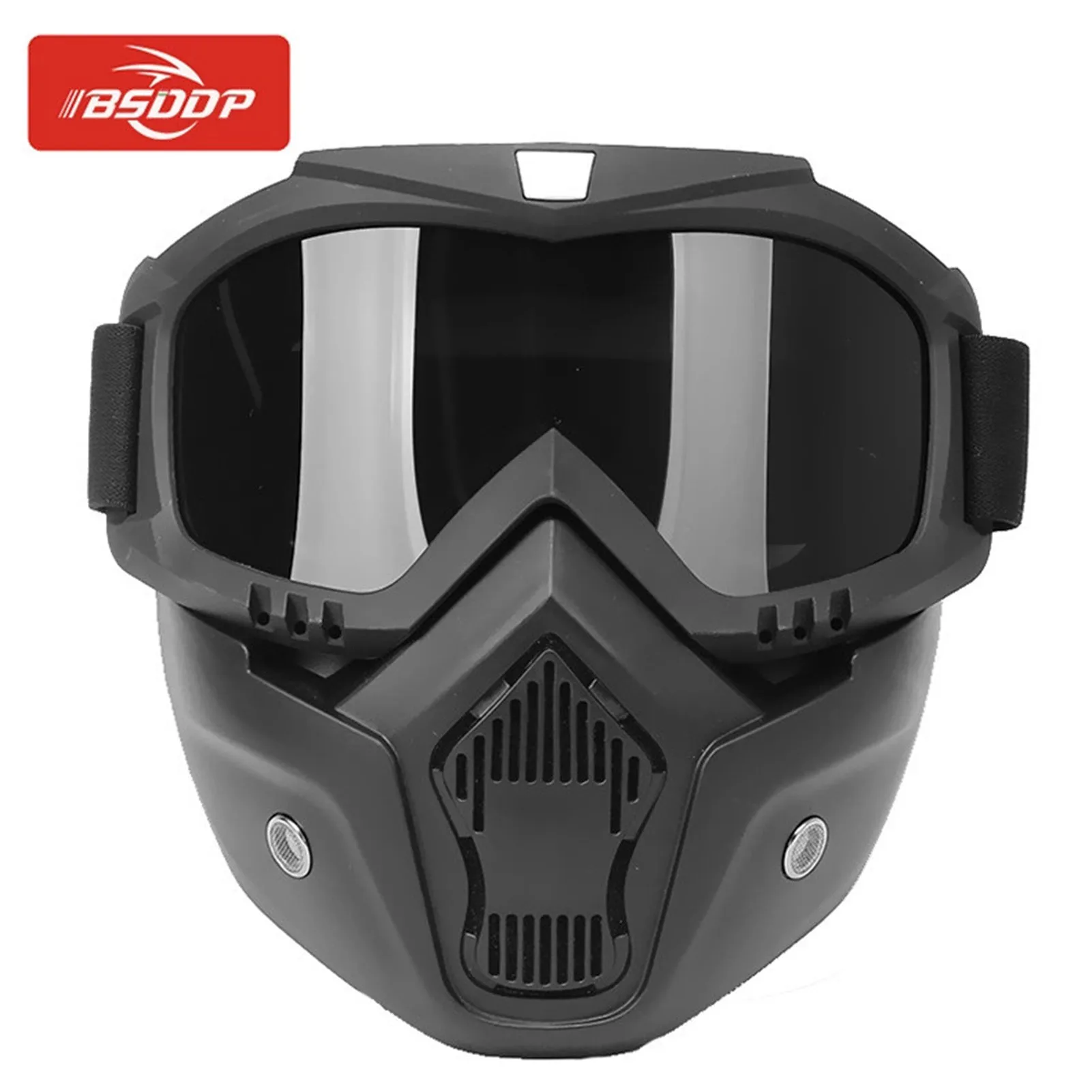 Mortorcycle maschera per il viso occhiali ad alta definizione con filtro per la bocca per casco Open Face Motocross Eye Face Protector