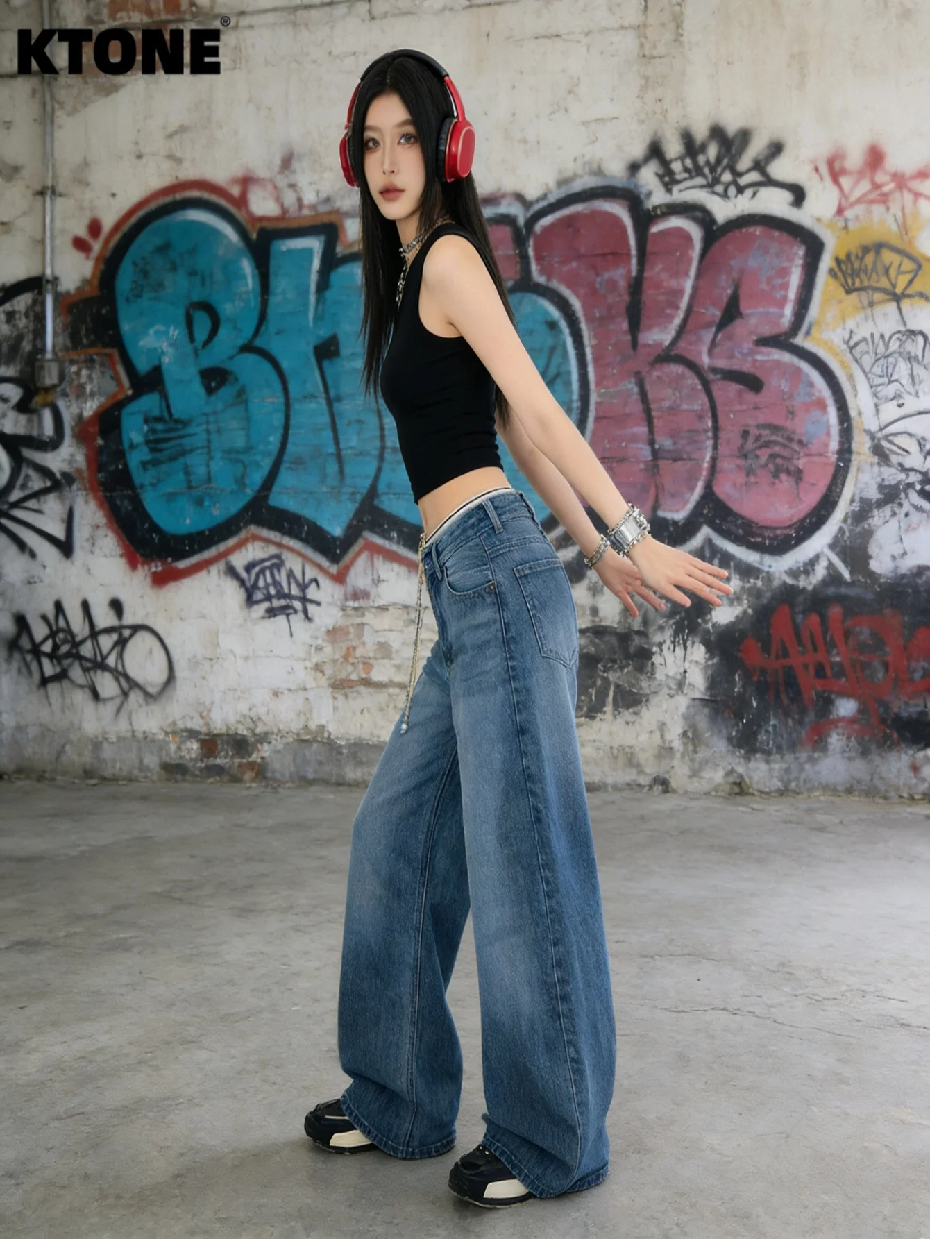 

Plain Jeans Unisex Blue Baggy Denim Y2K Drip For Dating No accessories or belts included