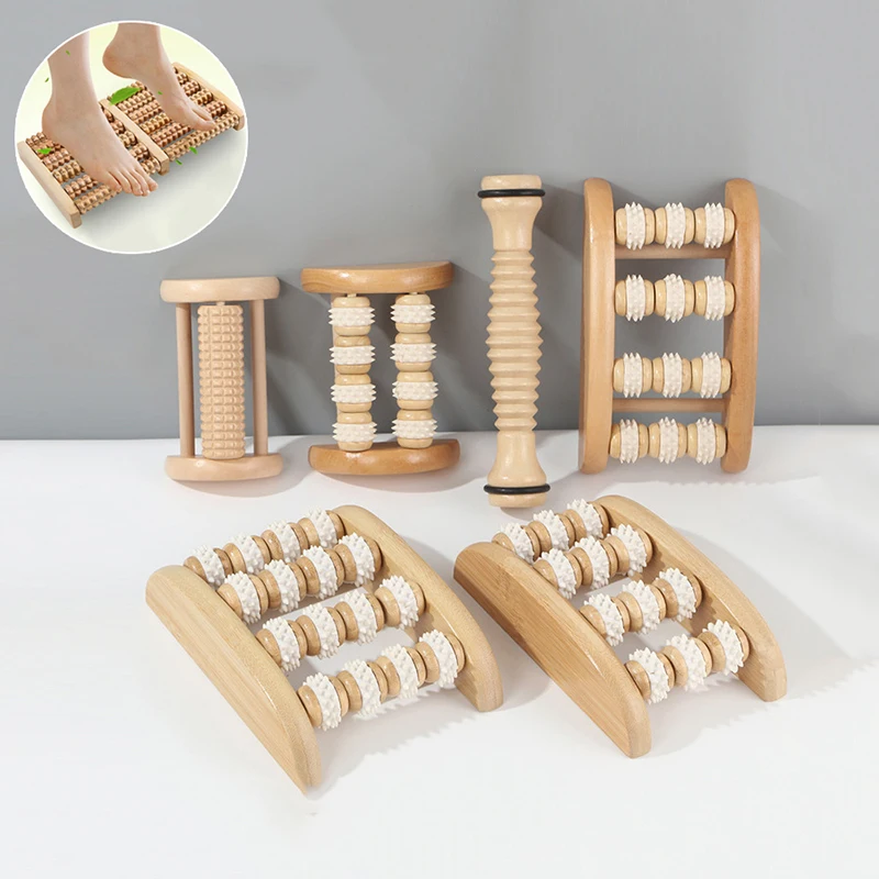 

Wooden Foot Roller Wood Care Massage Reflexology Muscle Relax Relief Massager Spa Gift Anti Cellulite Foot Massager Care Tools