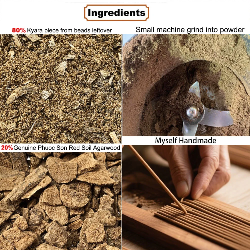 Chinese Kynam80% With 20% Vietnam Agar Phuoc Son laterite Red Soil Oudh Incense Sticks 50g Handmade Natural More Stronger Smell