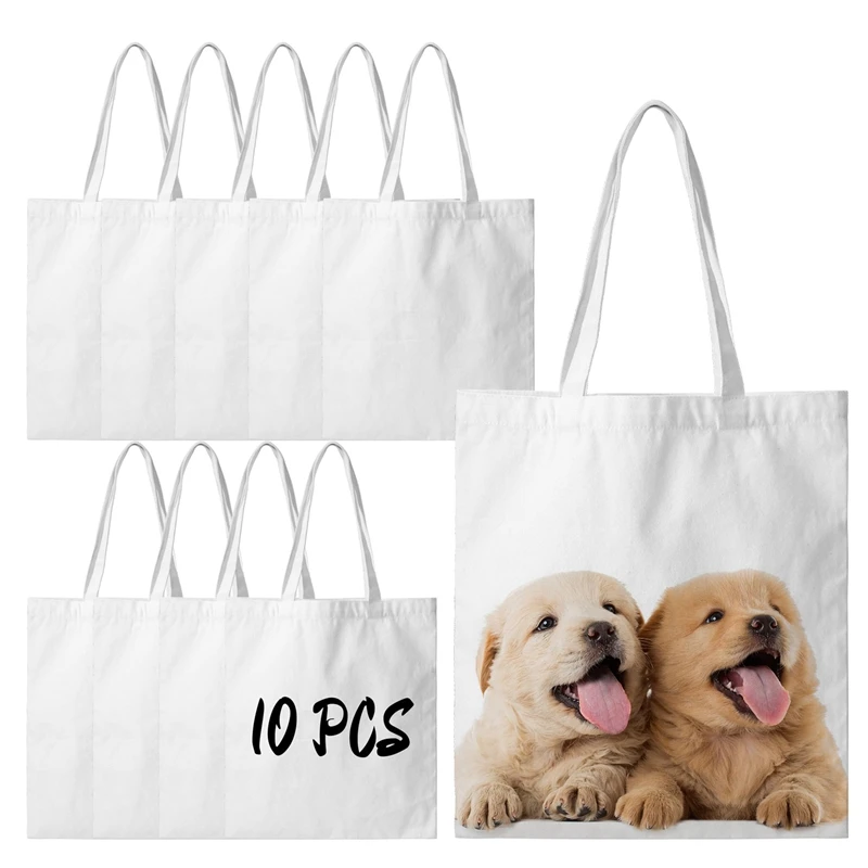 

Sublimation Tote Bags Blanks 15 X 13 Inch Polyester Canvas Tote For DIY Crafting Heat Transfer Bag For Gift Durable