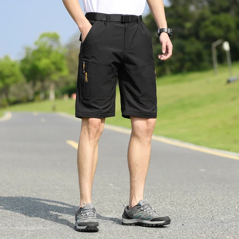 المشي لمسافات طويلة في الهواء الطلق للرجال يمكن أن خلع السراويل دونات مقاوم للماء أزياء وسيم كلاسيكي متعدد التطابقات نسيج متين مريح
