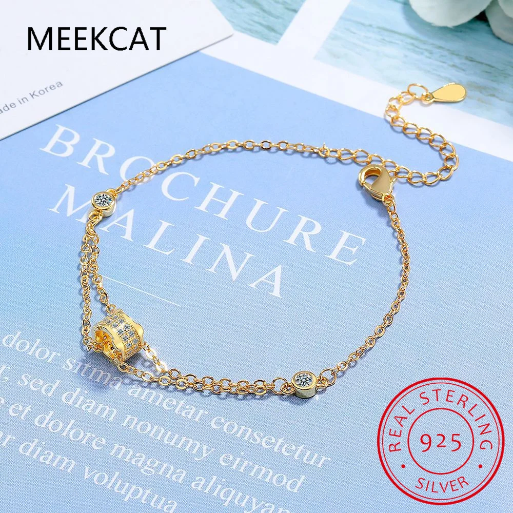 

Настоящий браслет из серебра 925 пробы с пузырьками, безель 4 мм, круглая огранка, цвет D, муассанит, браслет с бусинами на удачу для женщин, ювелирные изделия, подарки