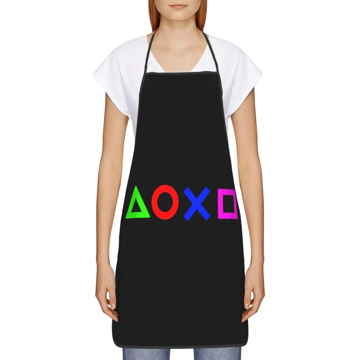 Video Game Controller Buttons Apron Women Men Unisex Bib Nostalgia Geek Gaming Cooking Kitchen Tablier Cuisine Chef Baking