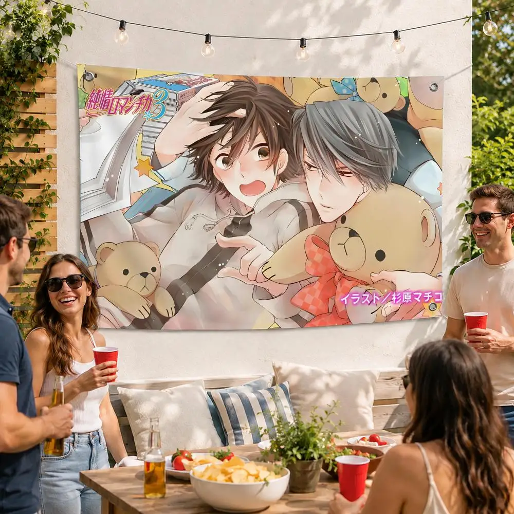 Cartoon S-Sekai Ichi Hatsukoi Flags Soft Durable Tapestry Skin-friendly Outdoor Party Home Living Room Bar Bedroom Decoration