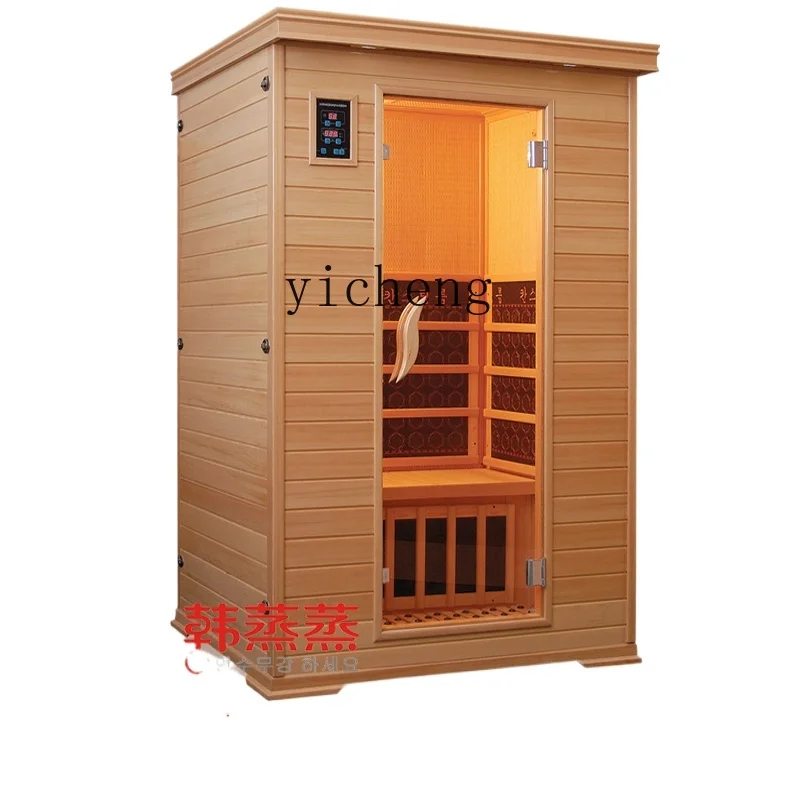 

TQH Sauna Room Steam Double Detox Stone Household Light Wave Room Hemlock Muhan Steam Room