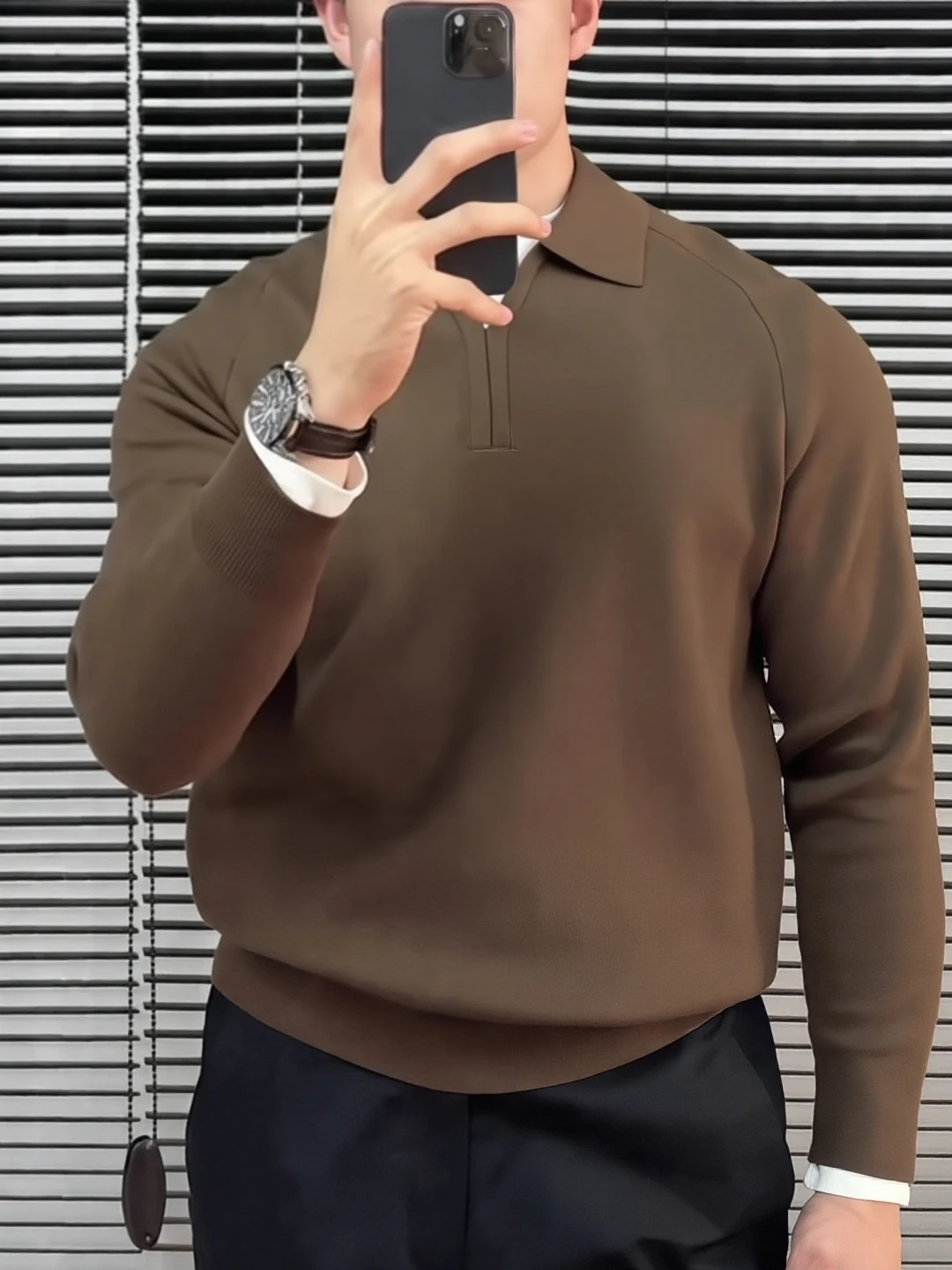 

Мужская трикотажная рубашка с длинным рукавом, повседневная, роскошная, базовая, мягкая, удобная, осенне-зимняя, модная.