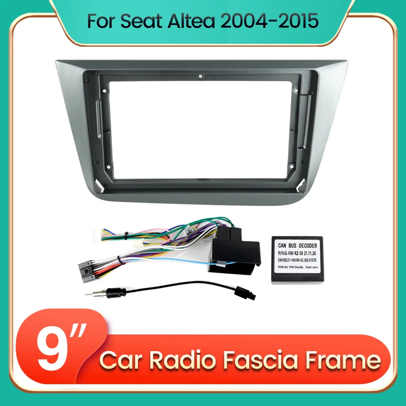 Car Radio Stereo Fascia 2Din Frame For Seat Altea 5P Toledo 5P III 3 2004 - 2015 Panel Dash DVD Player Cable Adapter Fascia Kit