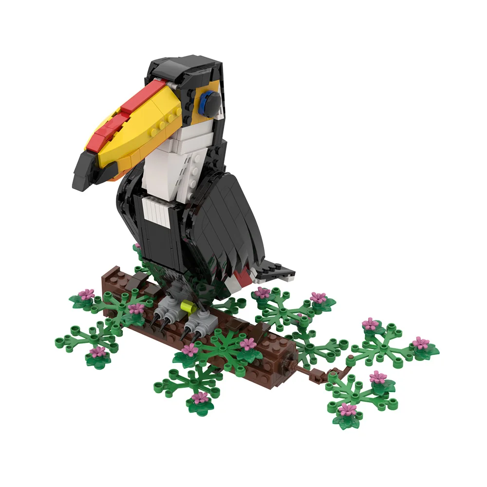 MOC Toco Toekan Model Bouwstenen 3D Toekan Beeldje Tropische Vogel Dieren Fit Jungle Thema Kamer Bricks Kid STEM Speelgoed Gift