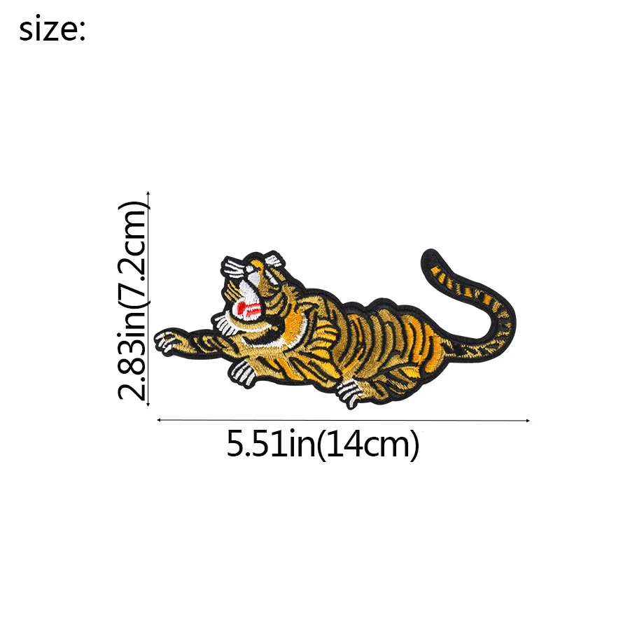 10PCS Crawl Tigers Stripe Patch for Clothes  Iron on Transfer Applique Patches for Felt DIY Craft Embroidered Patch for Clothing