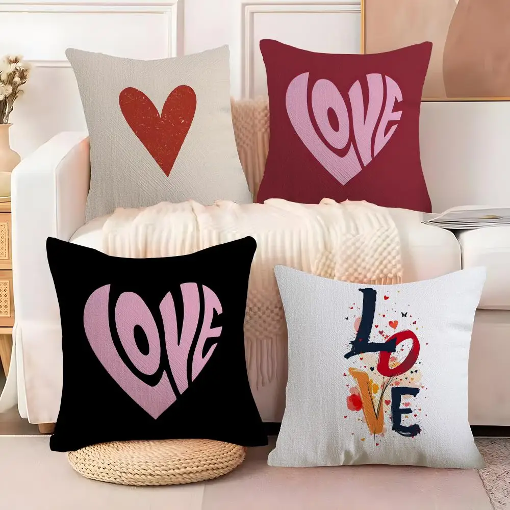 heart shape Cushion Cover Case Anti-dustmite Pillowcase Invisible zipper silky short plush Sofa cushion cover