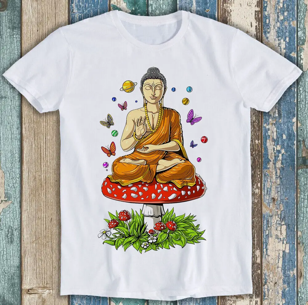 Magic Mushrooms Godess Buddha  Zen Om Yoga Funny Gift Tee T Shirt   Unisex T-shirts  brand vintage