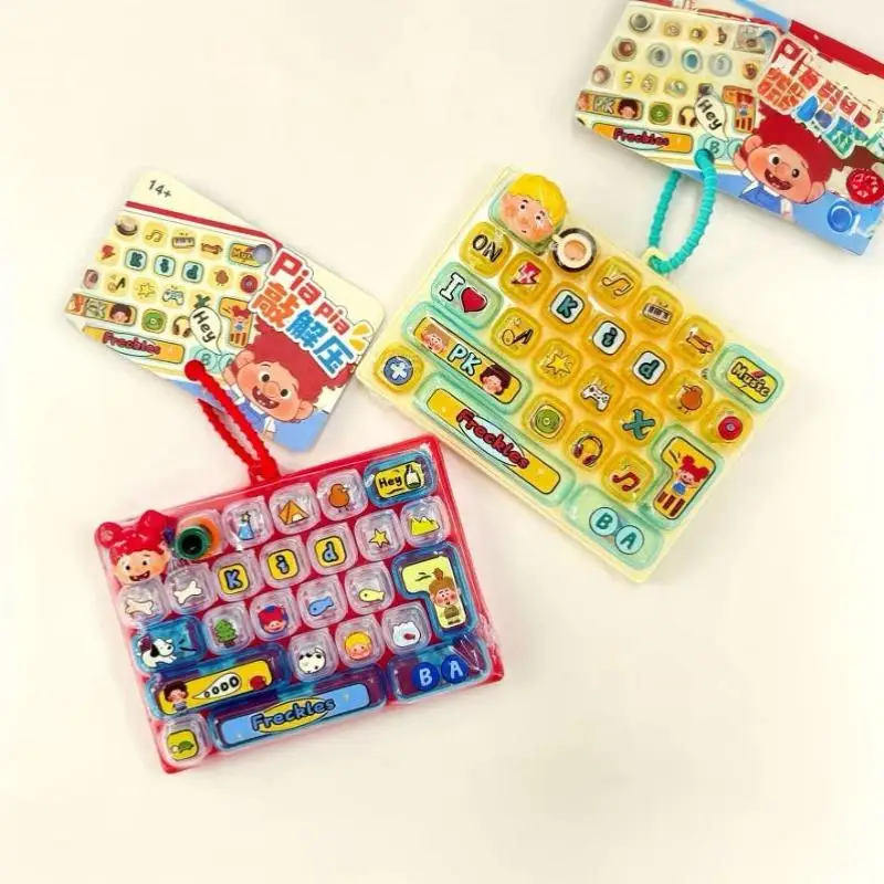 New Silent 26 Key Cap Fidget Clicker Anti Stress Sensory Keychain Toy Portable Bag Pendant for Office Use