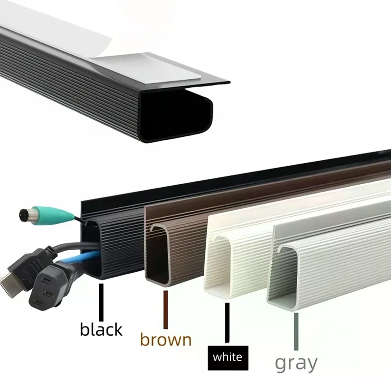 Organizer per cavi da scrivania a canale Accessori per la gestione dei cavi Protezione per cavi bianca Nessuna perforazione sotto il vassoio di gestione della scrivania