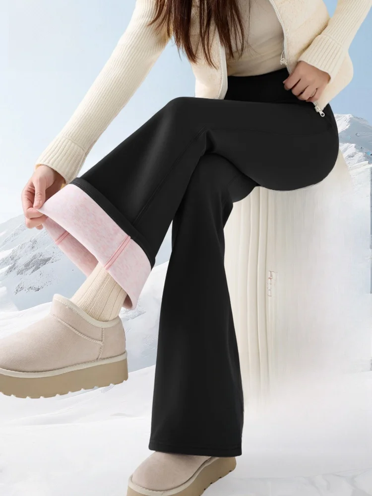 

Брюки для йоги с высокой талией, удлиненные брюки на подкладке, теплая женская новая верхняя одежда для лица