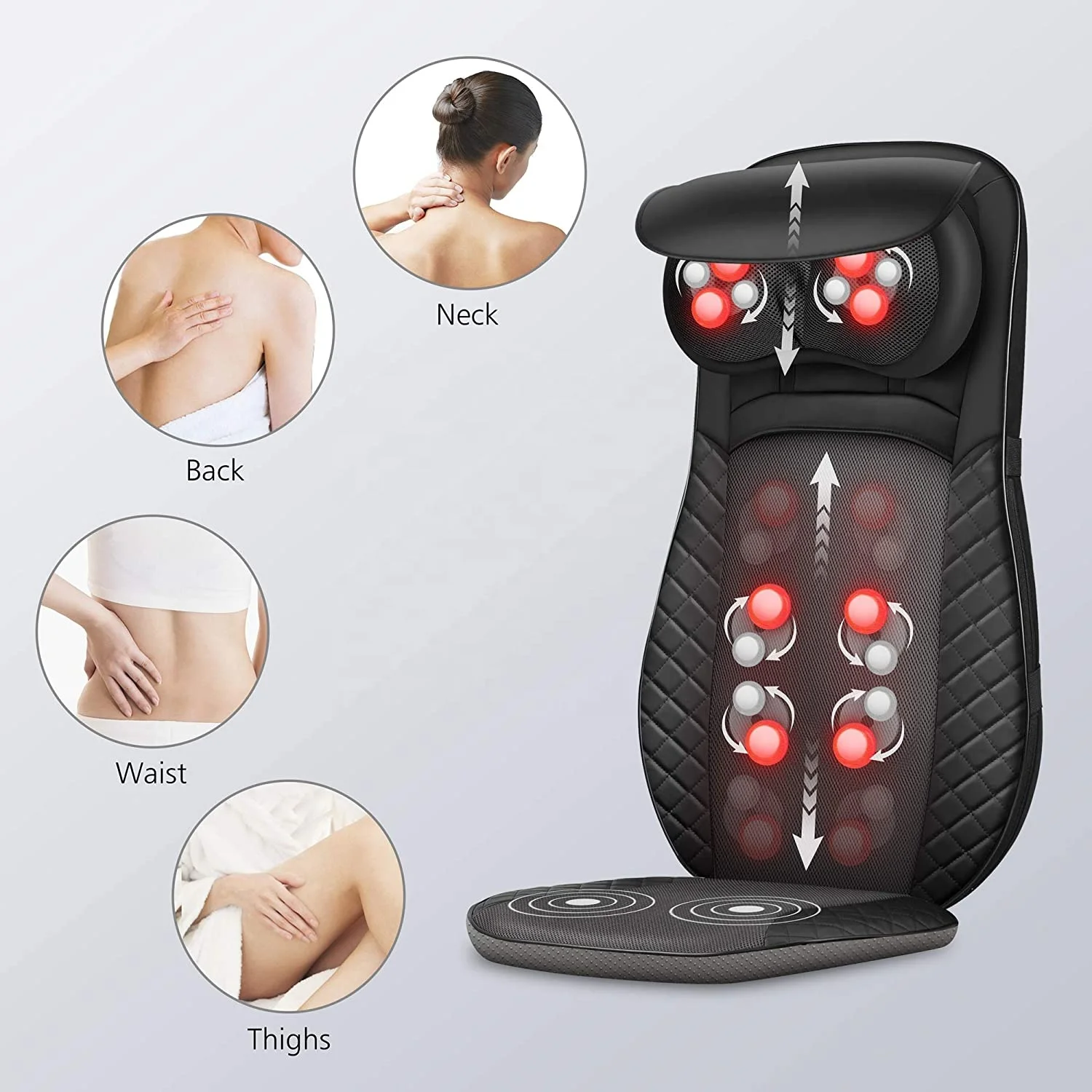 Nowcozy Hot selling Neck massage cushion for body neck back massage cushion seat with adjustable up and down neck massager