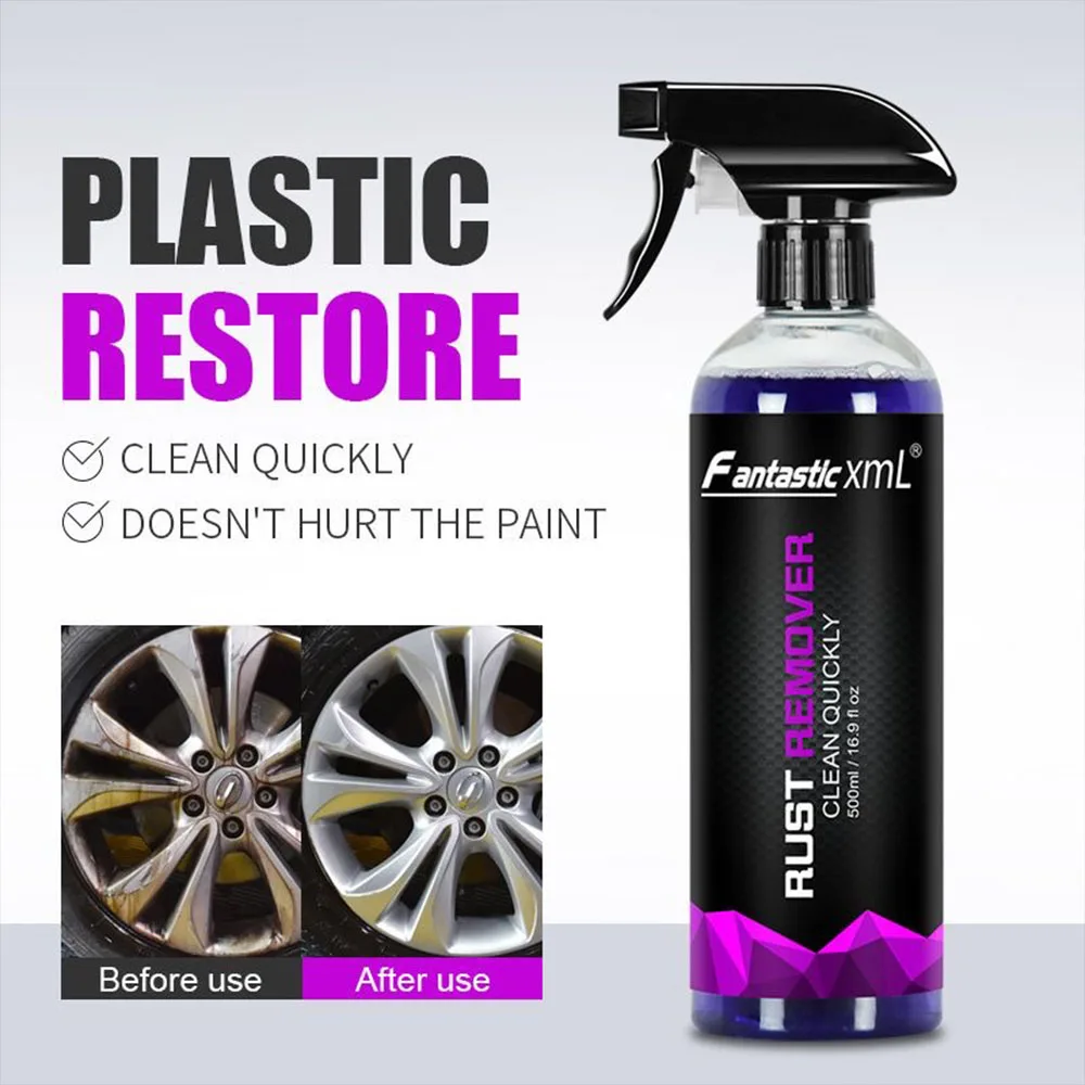 500ML Car Rust Removal Spray Rust Inhibitor Paint Rust Remover Derusting Spray Car Wheel Hub Rust Remover for Iron Powder