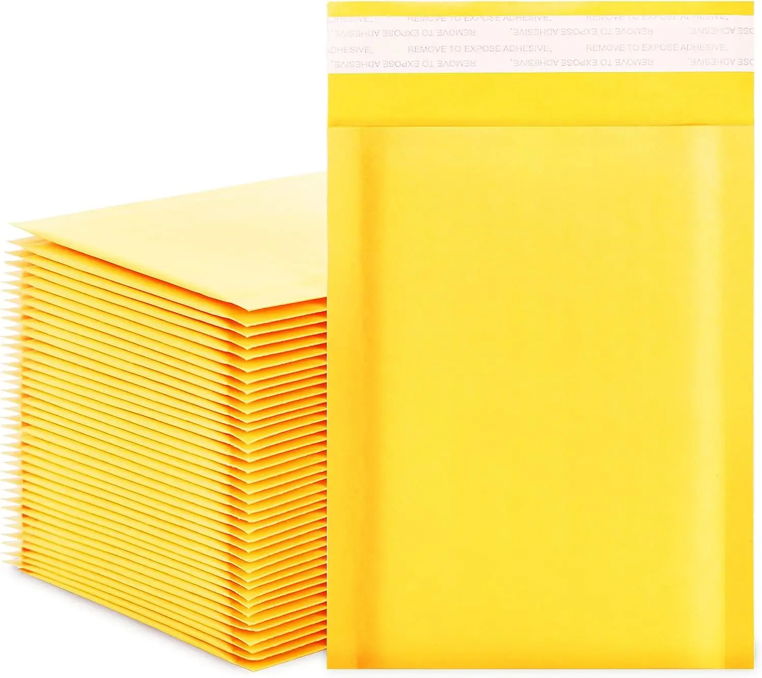 50 Pack 4x7 Kraft Bubble Mailers, Self-Sealing Padded Envelopes, Waterproof Cushioned Shipping Bags