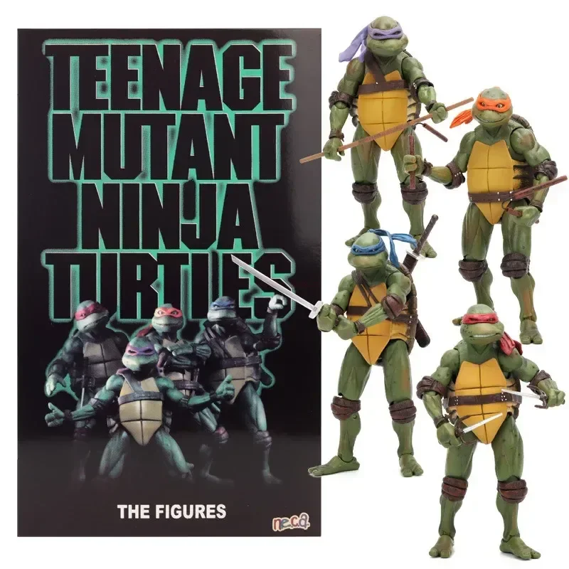 Neca Teenage Mutant Ninja Turtle 2018 Sdcc Limited 4pcs Set 7 Inch Movable Action Figures Statues Model Doll Gifts