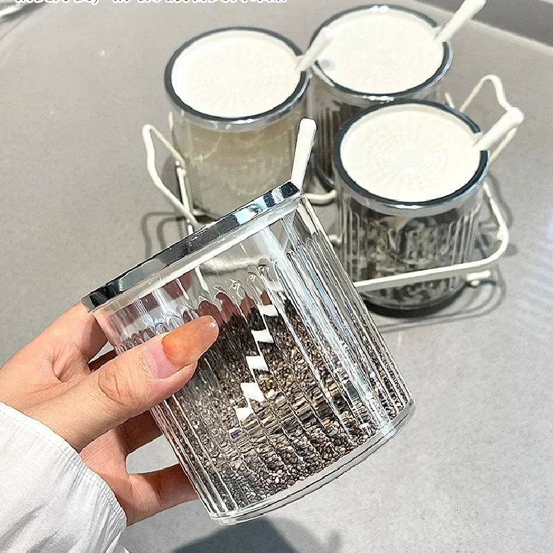 Cream Wind Seasoning Jar Set Kitchen Household Seasoning Box Combination Set Light Luxury High Value Seasoning Storage Box