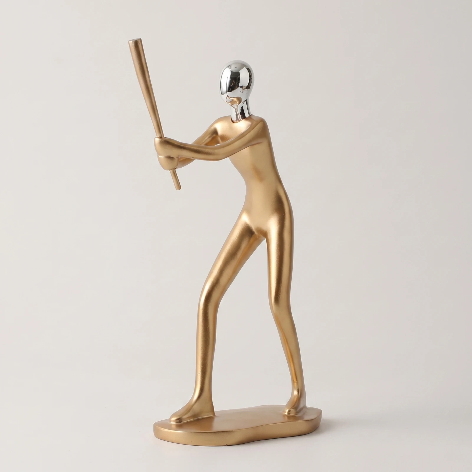 Resin Figurine with Chrome Hea - Abstract Sculpture Resin 评论和价格