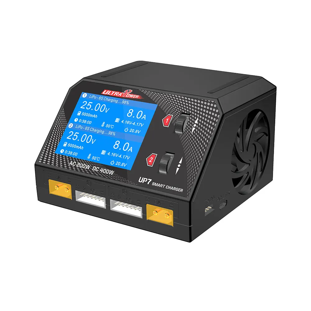 

Ultra Power UP7 Dual Channel Balance Charger AC 200W DC 2x200W 10Ax2 Discharger For Lipo LiHV Lilon LiFe Battery