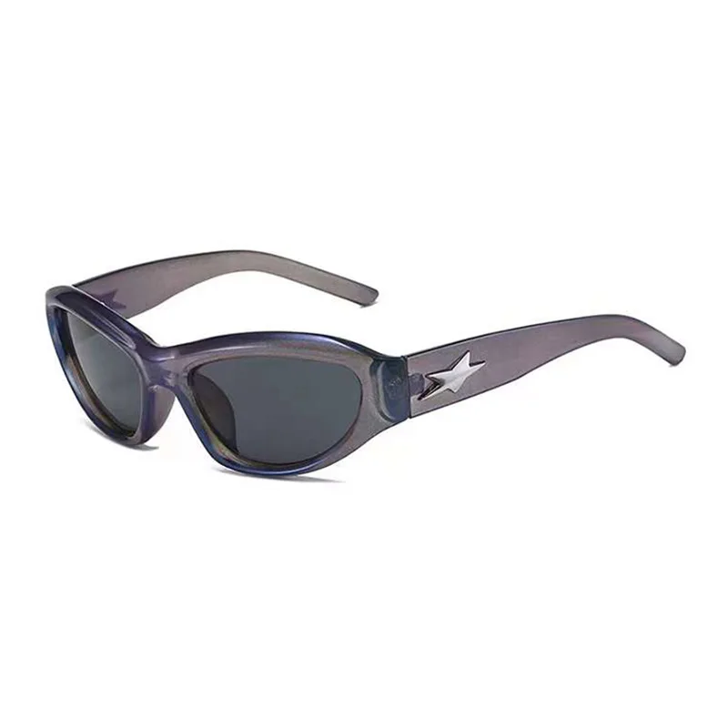 star Y2K Style Women Cat Eye pink Sunglasses Fashion Colorful Mirror Goggles Men Punk Sports Sun Glasses Brand Designer