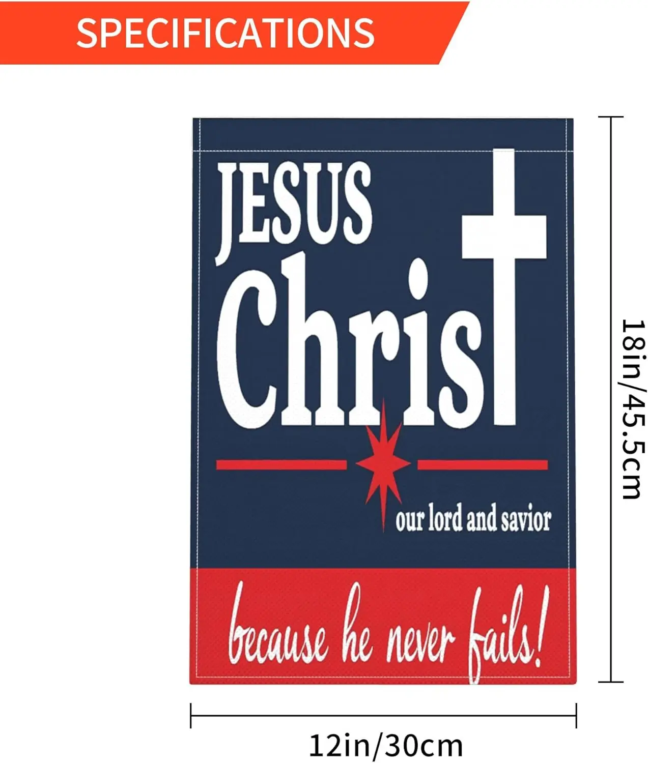 12 "x 18" يسوع المسيح ربنا والمخلص العلم المسيحي الصليب حديقة أعلام مزدوجة الوجهين الخيش ساحة علامات الديكور JHH
