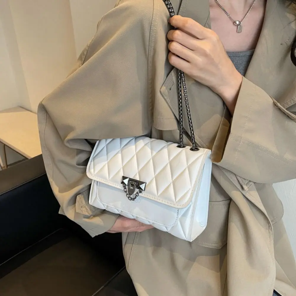 Solid Color Small Design Crossbody Bag Leather High Quality Versatile Small Square Bag Single Shoulder Underarm Bag Female