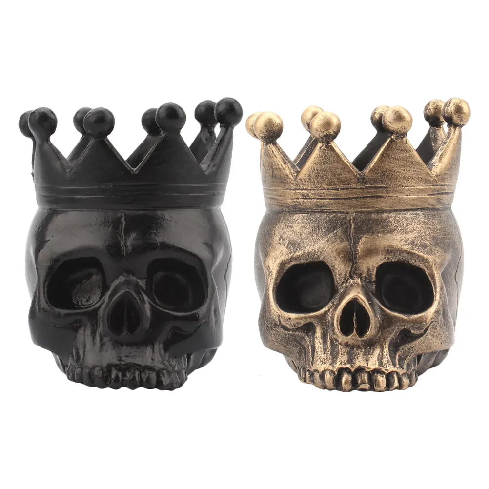 2 قطعة تاج الجمجمة حامل الهالوين الراتنج الشمعدان ديكور حفلة منضدية حامل هالوين الجمجمة ديكور حلية #3
