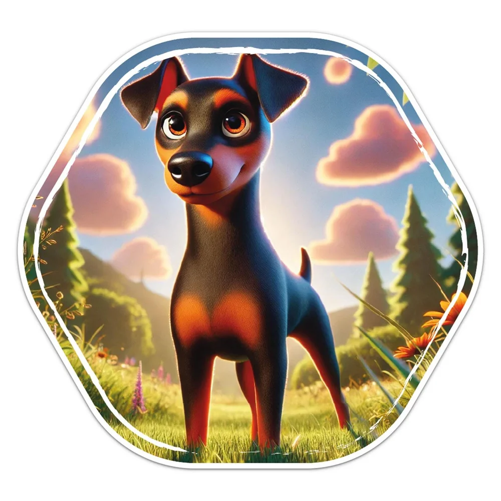 Sweet Doberman Pinscher Dog Vinyl Car Sticker Decorative Decal for Truck Window and Travel Case Exterior Decoration