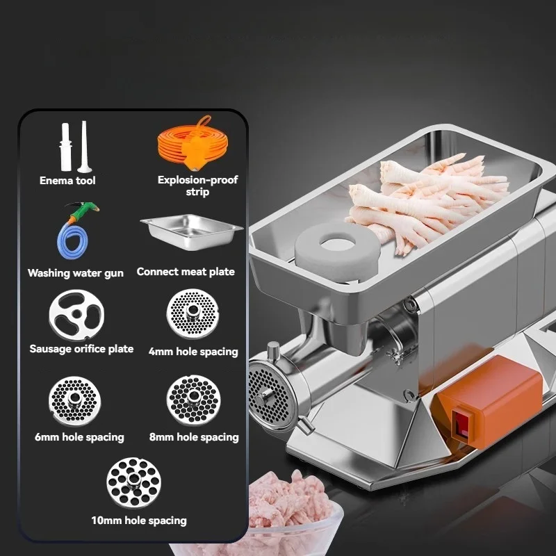 

Commercial Multi-functional Meat Grinder Fully Automatic Stainless Steel Electric Meat Grinding and Sausage Filling Machine