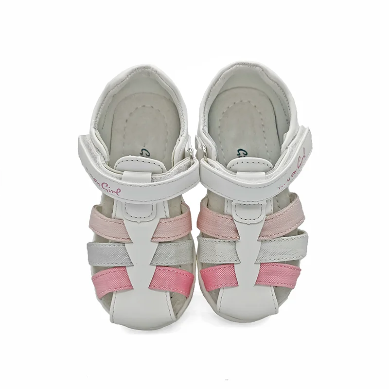 NEW DESIGN 1pair closed Toe PU leather Girl/Boy Children Sandals Orthopedic shoes, kid Soft  Sandals