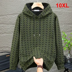 Vintage Plaid Hoodies Men 10XL Plus Size Pullover Spring Autumn Hooded Sweatshirts Male Fashion Causal Hoodies Big Size 10XL