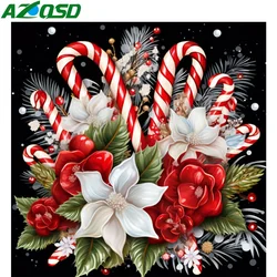 AZQSD Diamond Painting Christmas Flower Landscape Cross Stitch Kits Rhinestones Embroidery Winter Flower Full Drill Wall Decor