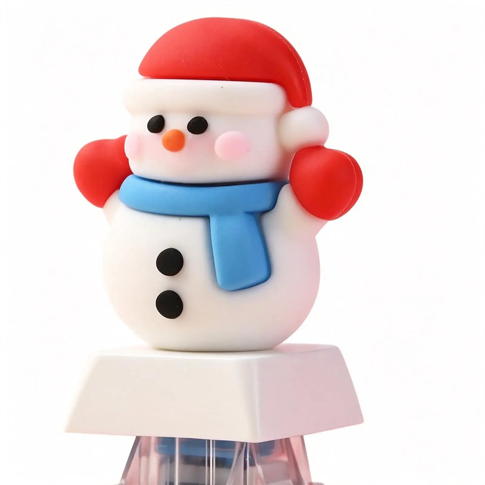 Clicker Toy Christmas Snowman Decoration With Sound And LED Light Keyboard Clicker Keychain For Home Travel School Car Trip