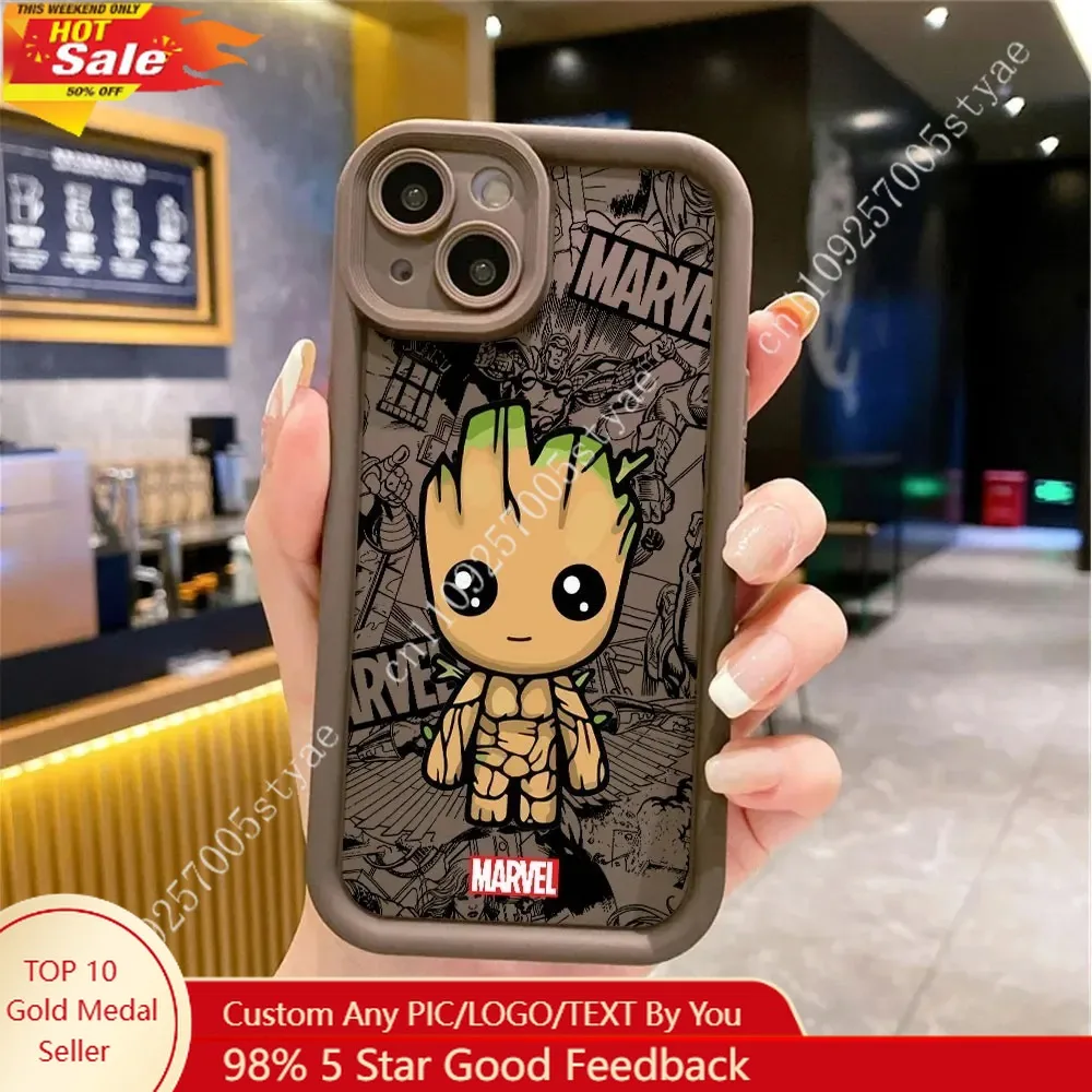 

Featuring Baby Groot From Guardians of The Galaxy Cosplay Phone Case Compatible with For Iphone 17 16